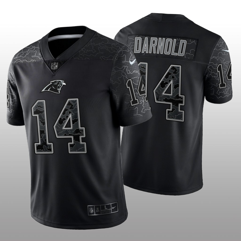 Carolina Panthers Sam Darnold Black Jersey Reflective Limited - Men's