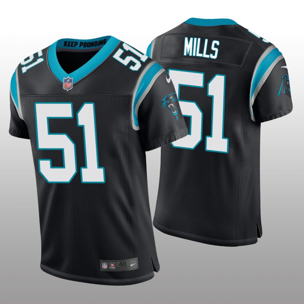 Carolina Panthers Sam Mills Black Jersey Vapor Elite Men's