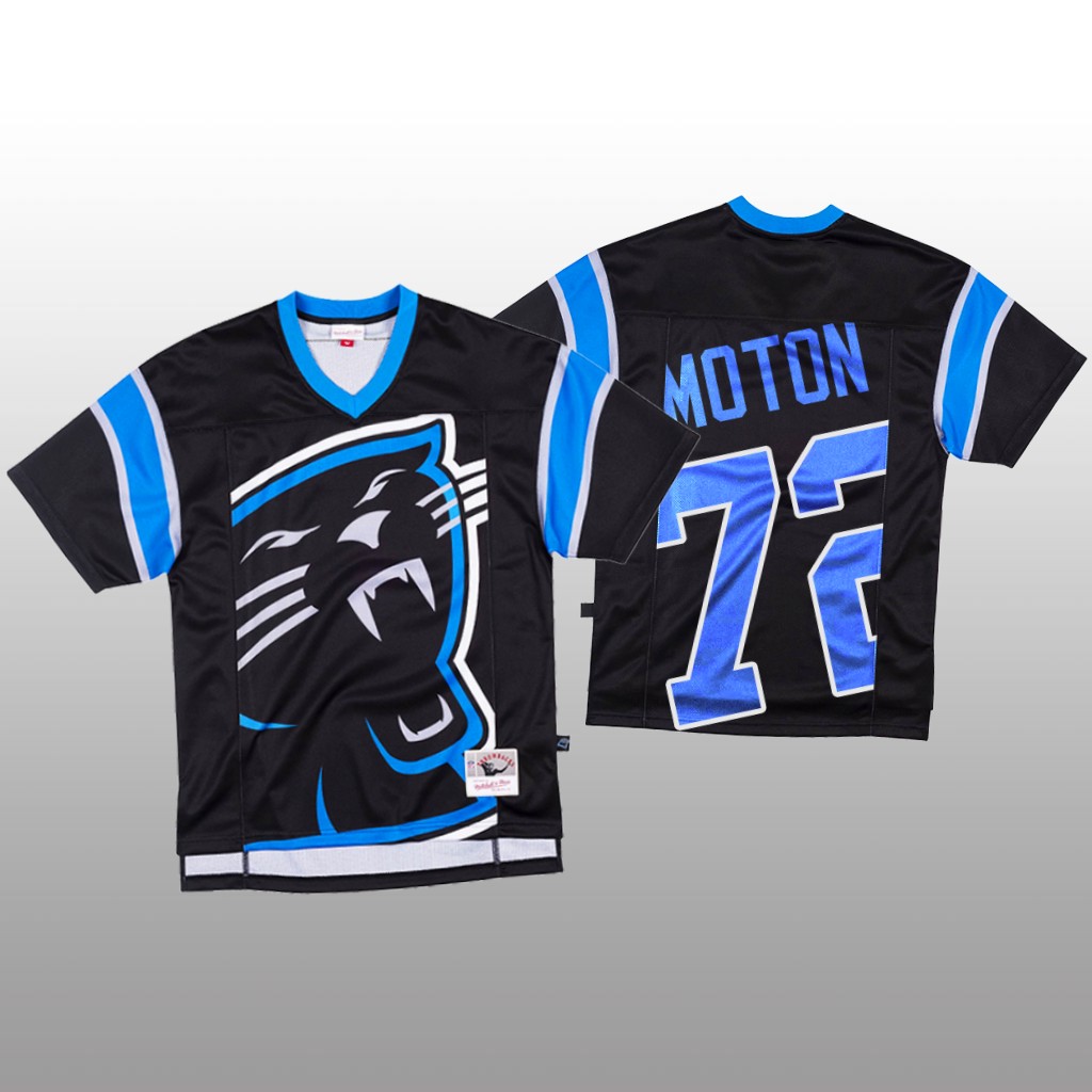 Carolina Panthers Taylor Moton Mitchell & Ness Black Jersey Big Face - Men's