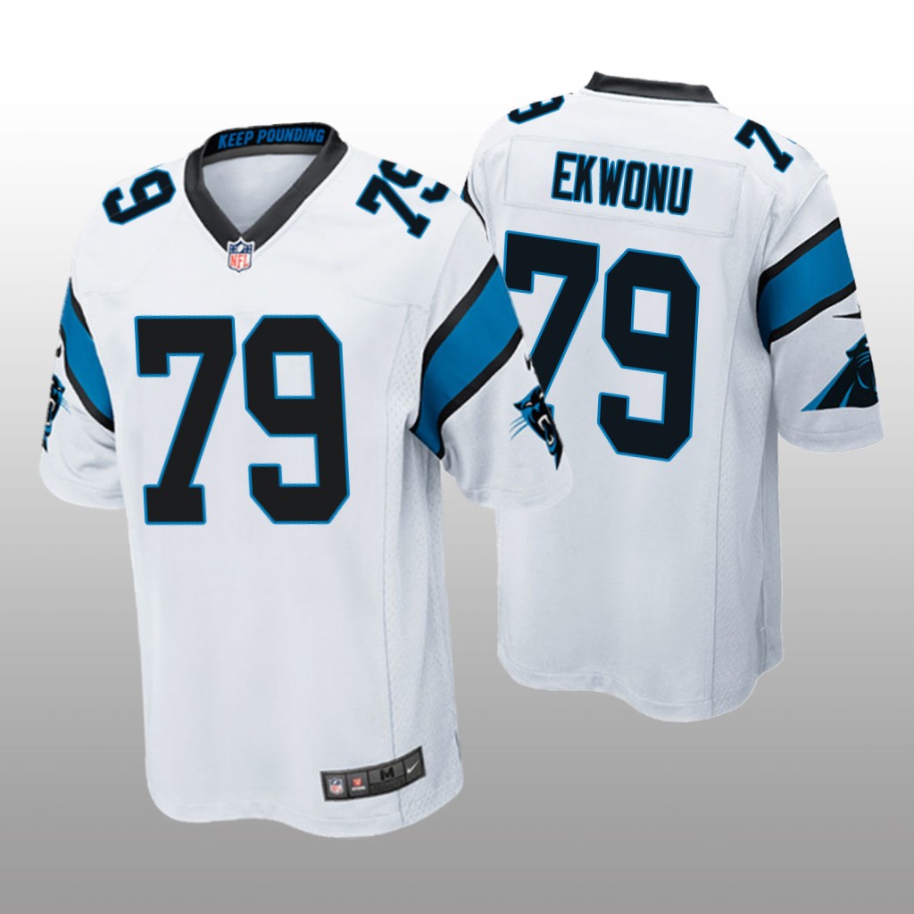 Carolina Panthers White 2022 NFL Draft Ikem Ekwonu Game Jersey