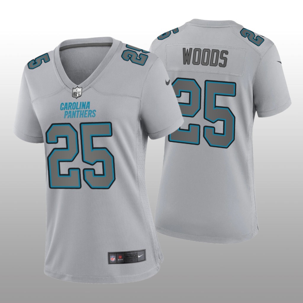 Carolina Panthers Xavier Woods Gray Jersey Atmosphere Fashion Game - Women's