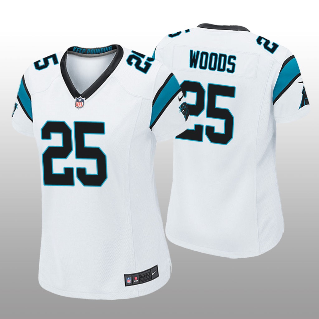 Carolina Panthers Xavier Woods White Jersey Game - Women's