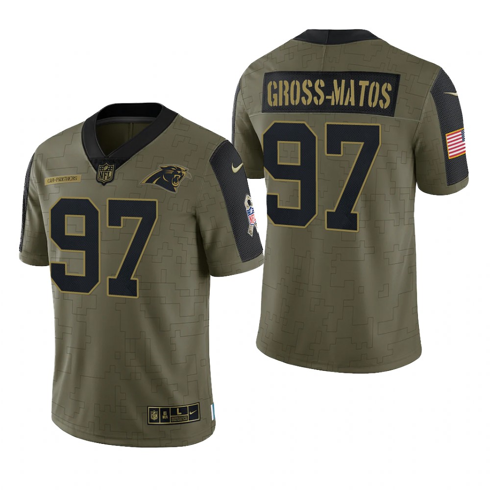 Carolina Panthers Yetur Gross-Matos Olive Limited Jersey 2021 Salute To Service - Men's