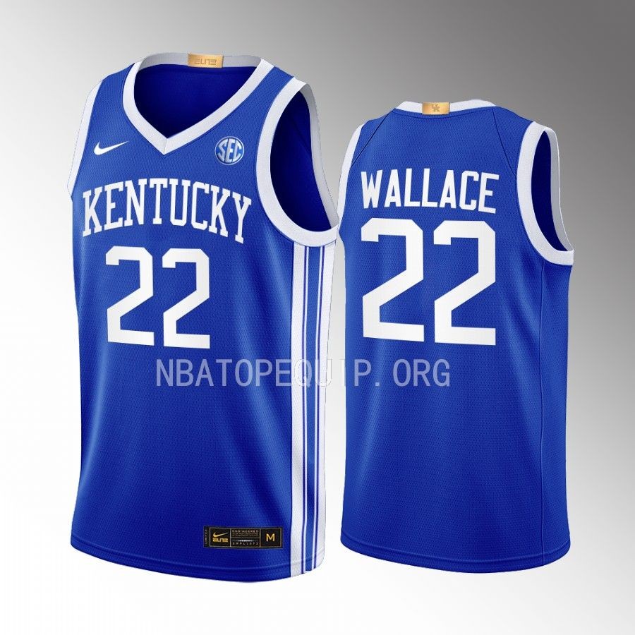 Cason Wallace Kentucky Wildcats Blue Jersey 2022-23 Away Elite