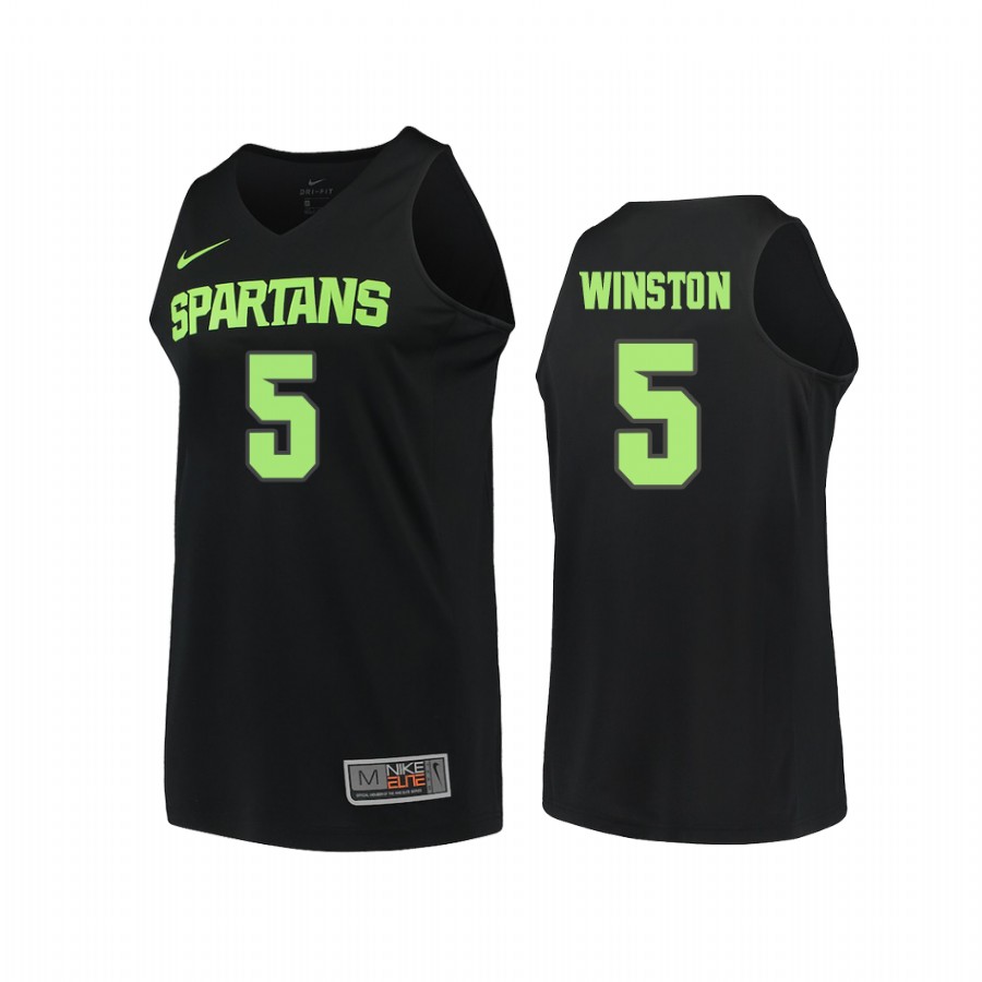 Cassius Winston Michigan State Spartans #5  College  Jersey - Black