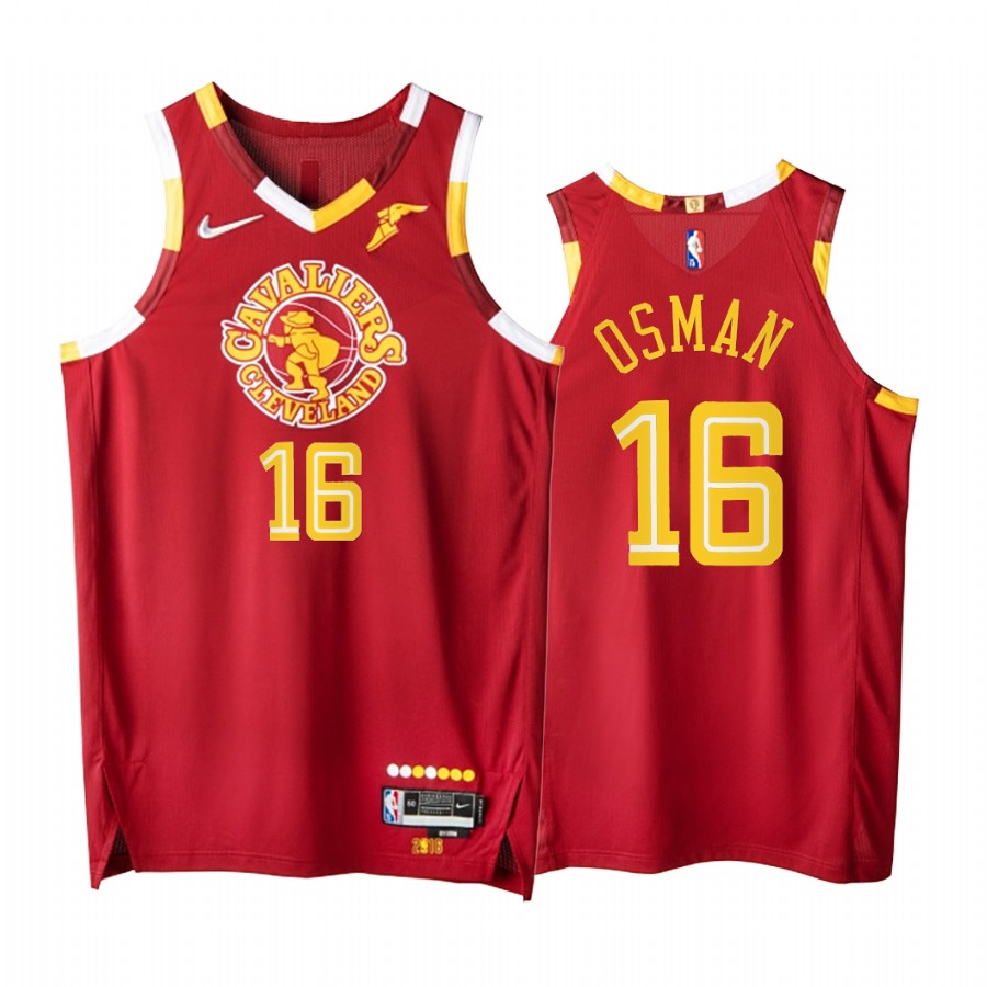 Cavaliers #16 Cedi Osman Red Jersey NBA 75th City Edition 2021-22