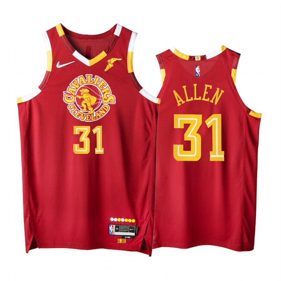Cavaliers #31 Jarrett Allen Red Jersey NBA 75th City Edition 2021-22