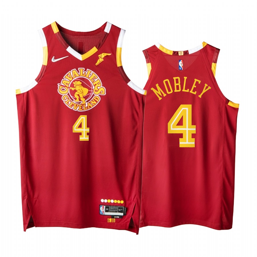 Cavaliers #4 Evan Mobley Red Jersey NBA 75th City Edition 2021-22