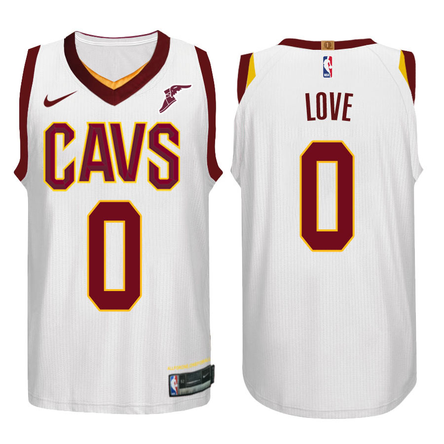 Cavaliers Male Kevin Love #0 NBA 2017-18 Performance White Jersey