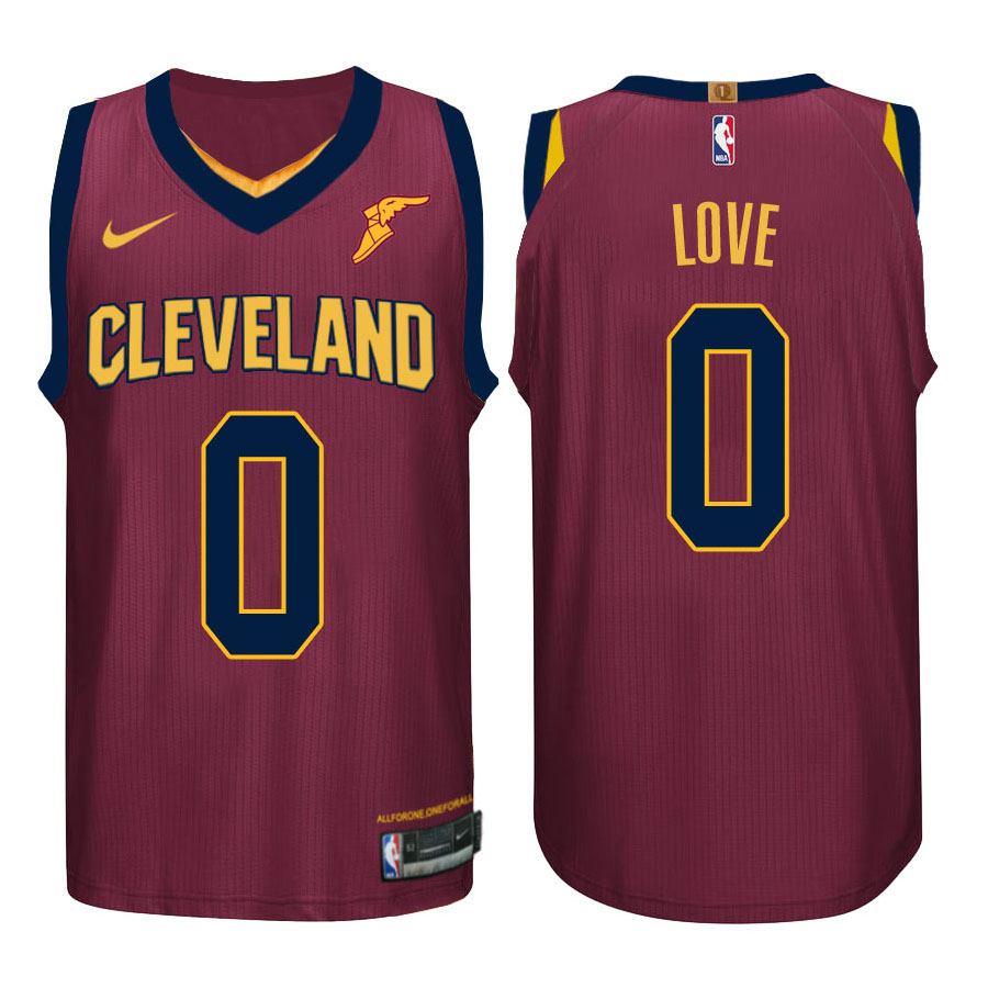 Cavaliers Male Kevin Love #0 NBA 2017-18 Performance Wine Jersey