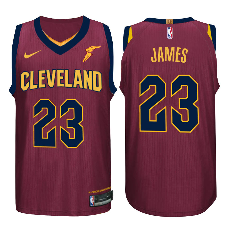 Cavaliers Male LeBron James #23 NBA 2017-18 Performance Wine Jersey