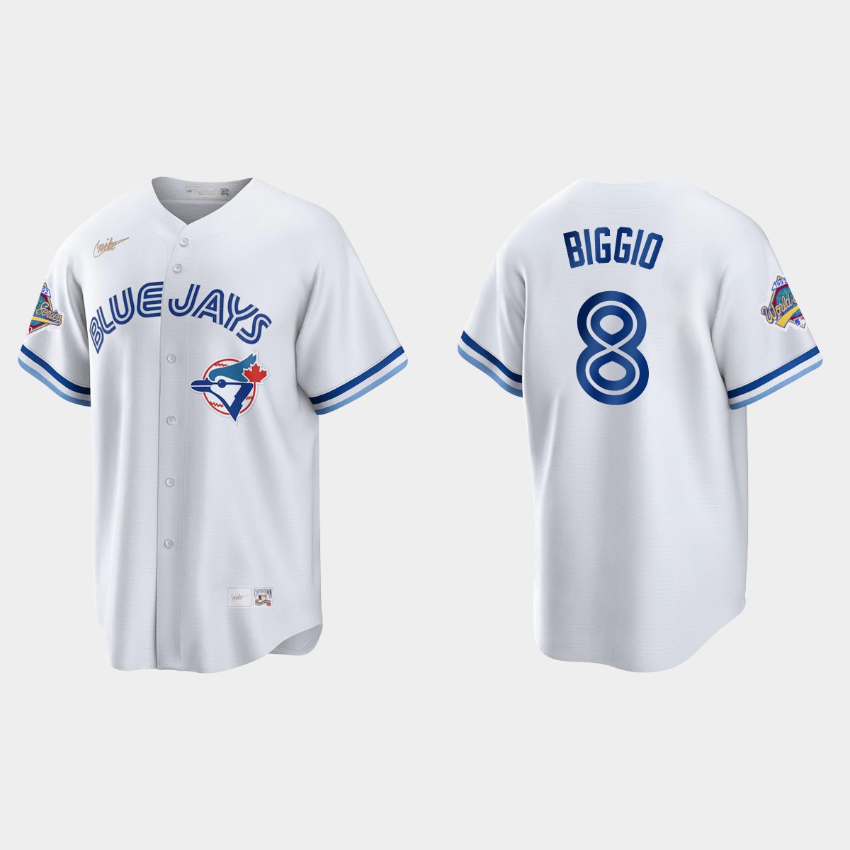 Cavan Biggio Toronto Blue Jays 1992 World Series Patch Cooperstown Jersey - White
