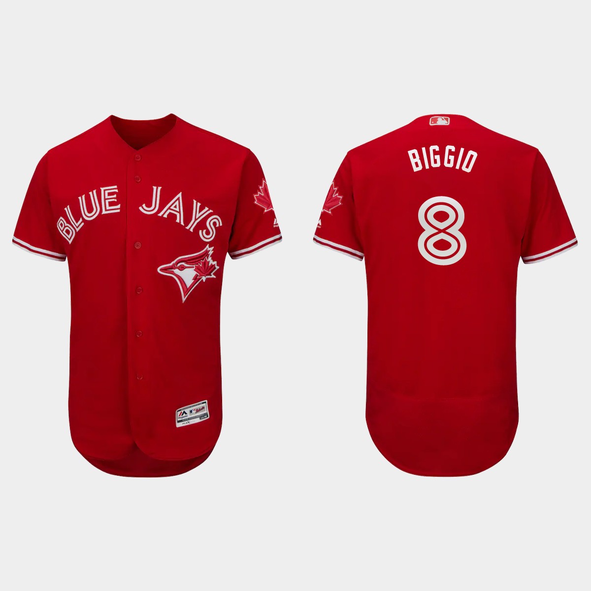 Cavan Biggio Toronto Blue Jays Canada Day Flex Base Jersey - Scarlet