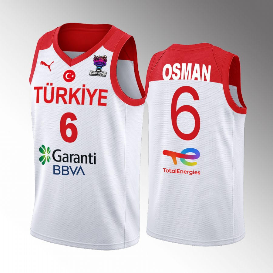 Cedi Osman Turkey FIBA EuroBasket 2022 White Jersey Home #6