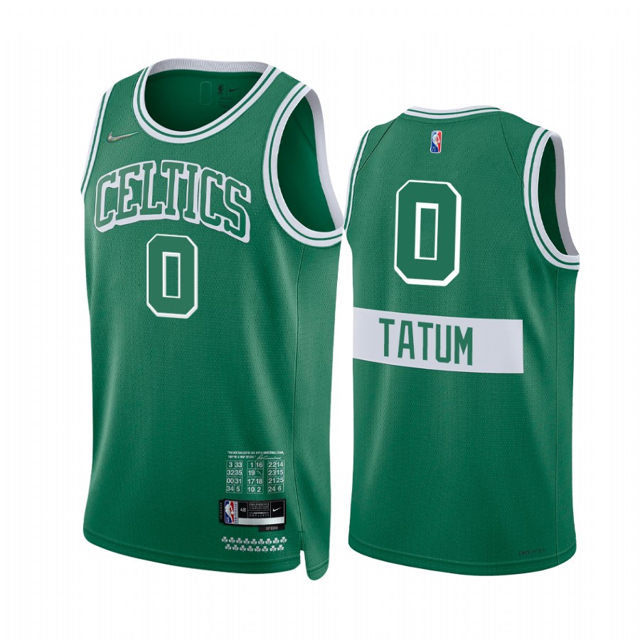 Celtics Jayson Tatum City Edition Green 2021-22 Jersey Diamond 75th Anniversary