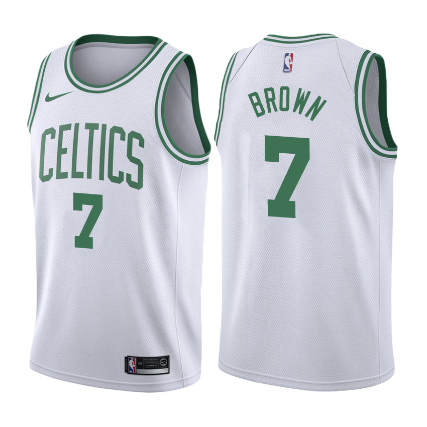 Celtics Male Jaylen Brown #7 NBA 2017-18 Association White Jersey