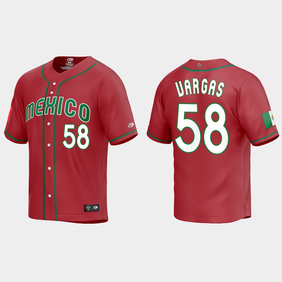 Cesar Vargas Mexico  2023 World  Classic Jersey - Red