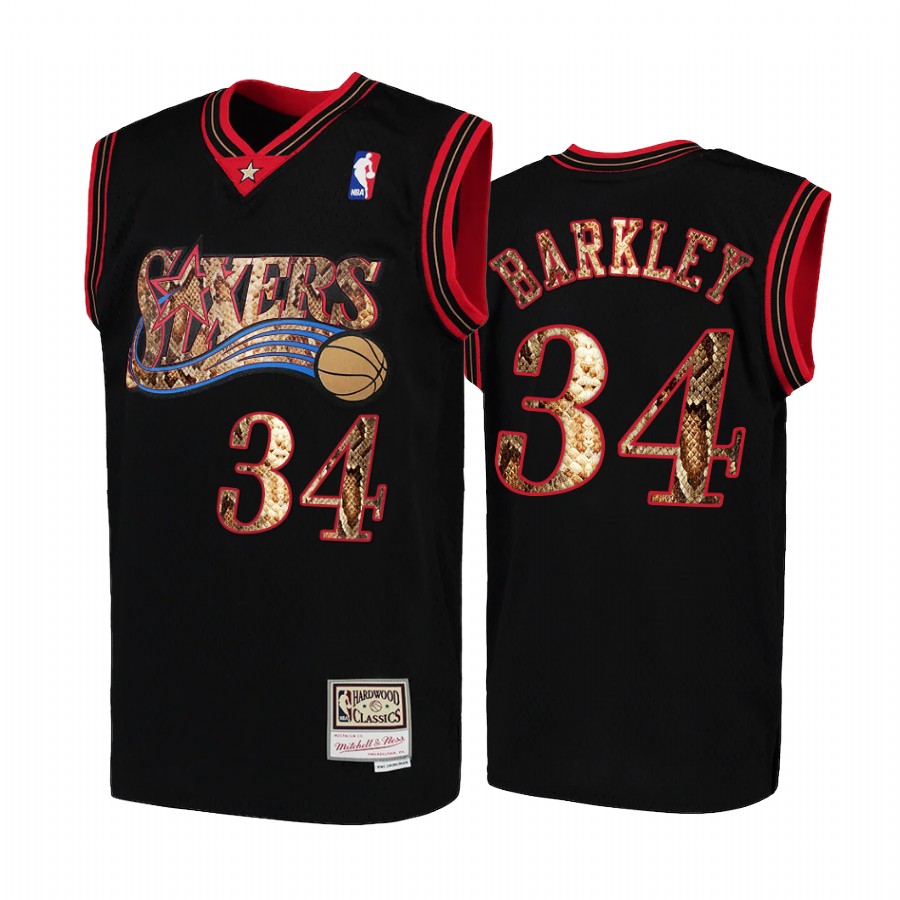 Charles Barkley Philadelphia 76ers Black Python Skin Jersey 2021 Exclusive Edition