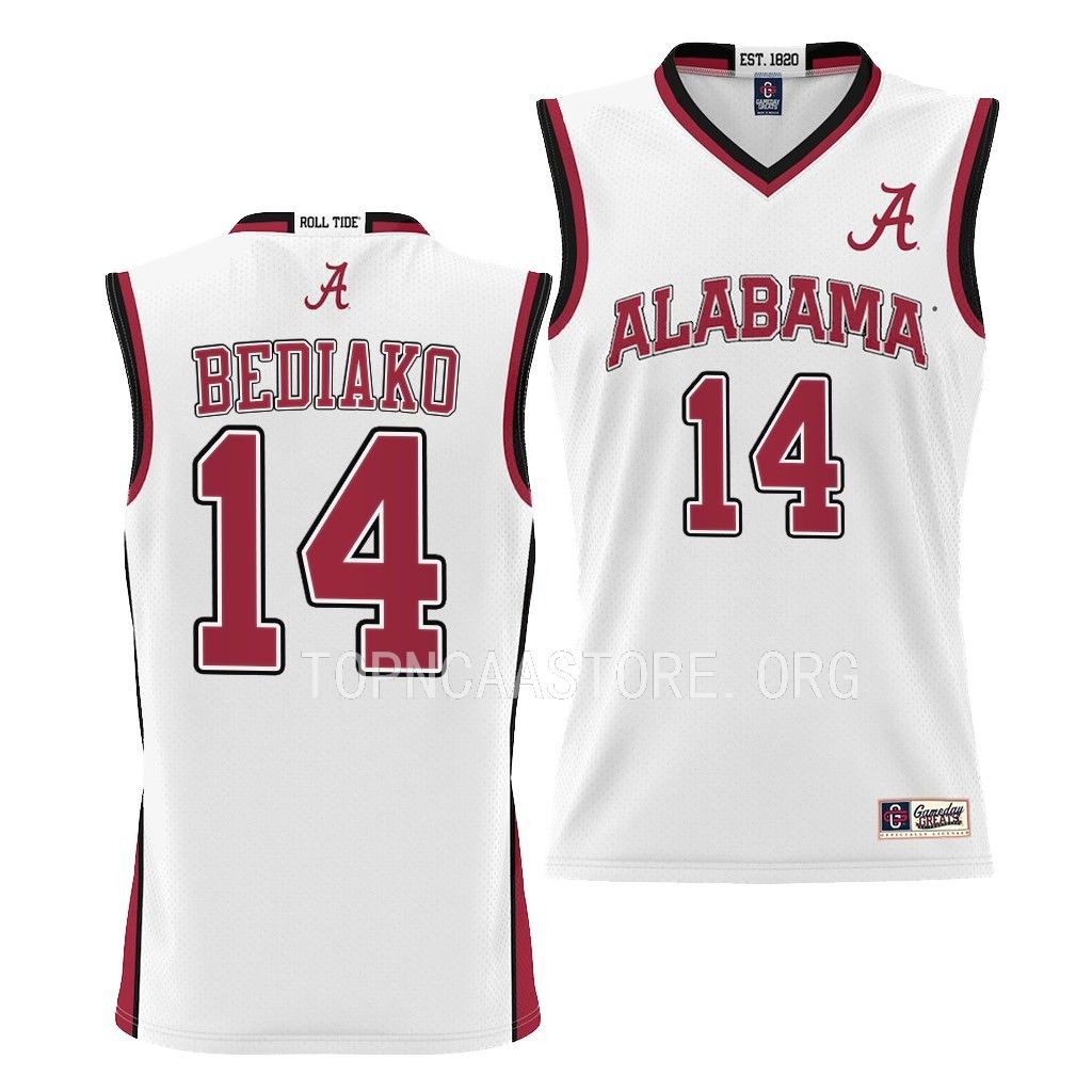 Charles Bediako Alabama Crimson Tide White College Basketball Youth Jersey