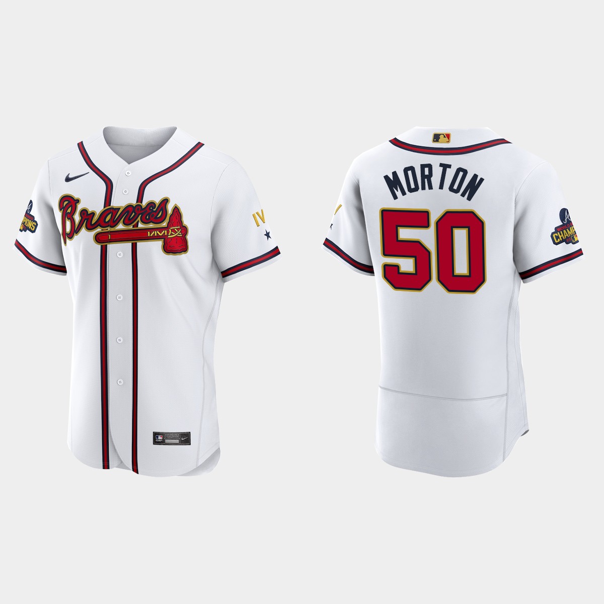 Charlie Morton Atlanta Braves 2022 Gold Program White Jersey