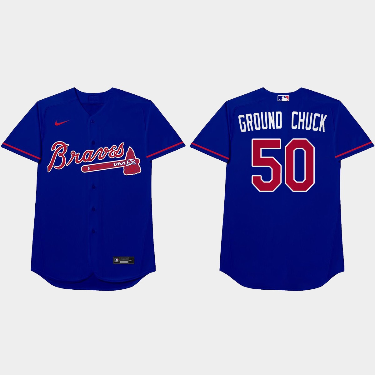 Charlie Morton Nickname Braves 2021 Players' Weekend Ground Chuck Jersey - Royal