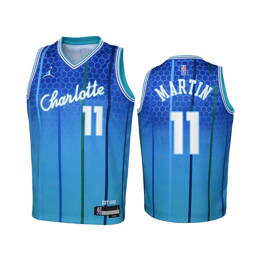Charlotte Hornets Cody Martin City Edition Teal Youth Jersey 75th Anniversary #11