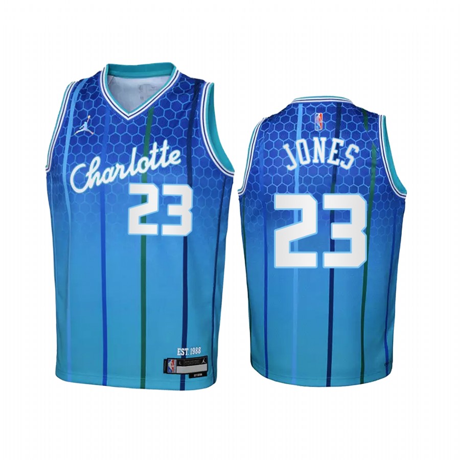 Charlotte Hornets Kai Jones City Edition Teal Youth Jersey 75th Anniversary #23