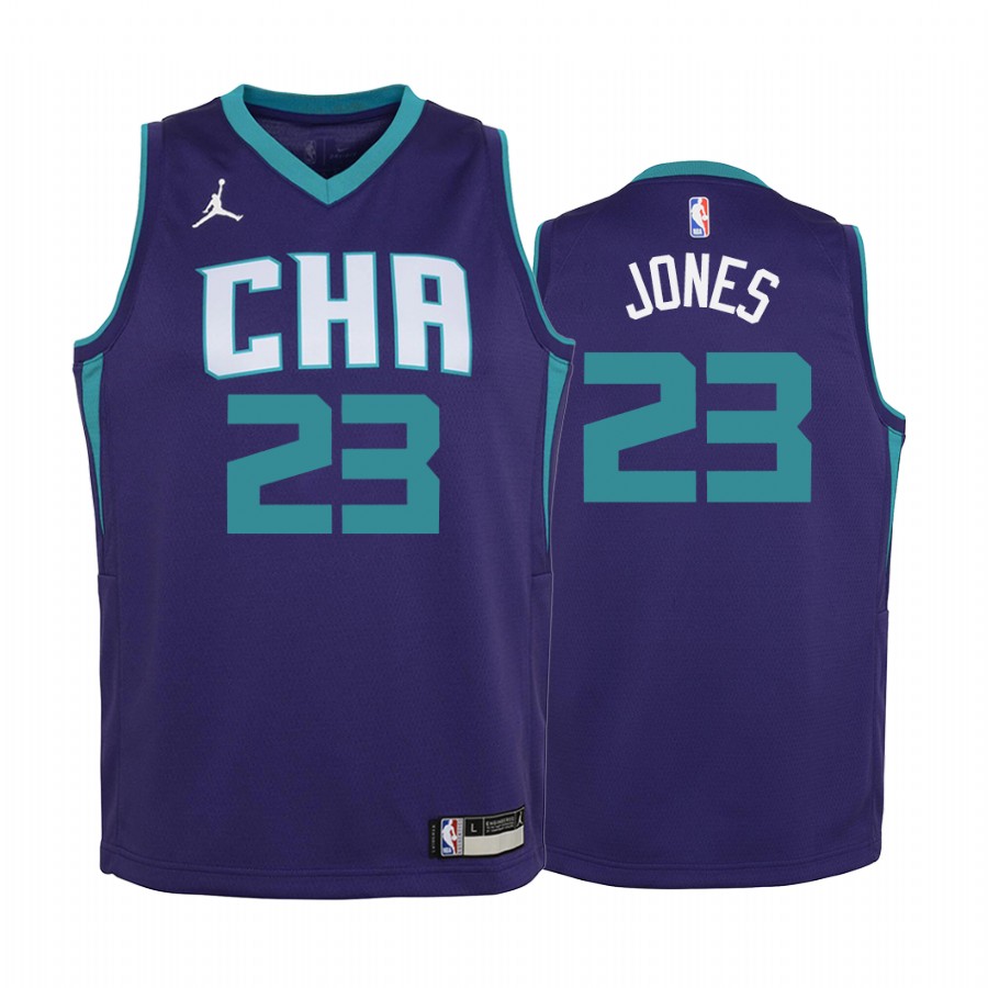 Charlotte Hornets Kai Jones Statement Edition Purple Youth Jersey 2021 NBA Draft #23