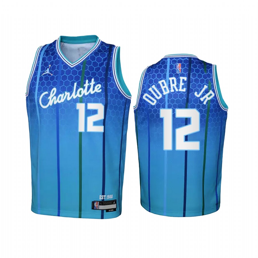 Charlotte Hornets Kelly Oubre Jr. City Edition Teal Youth Jersey 75th Anniversary #12