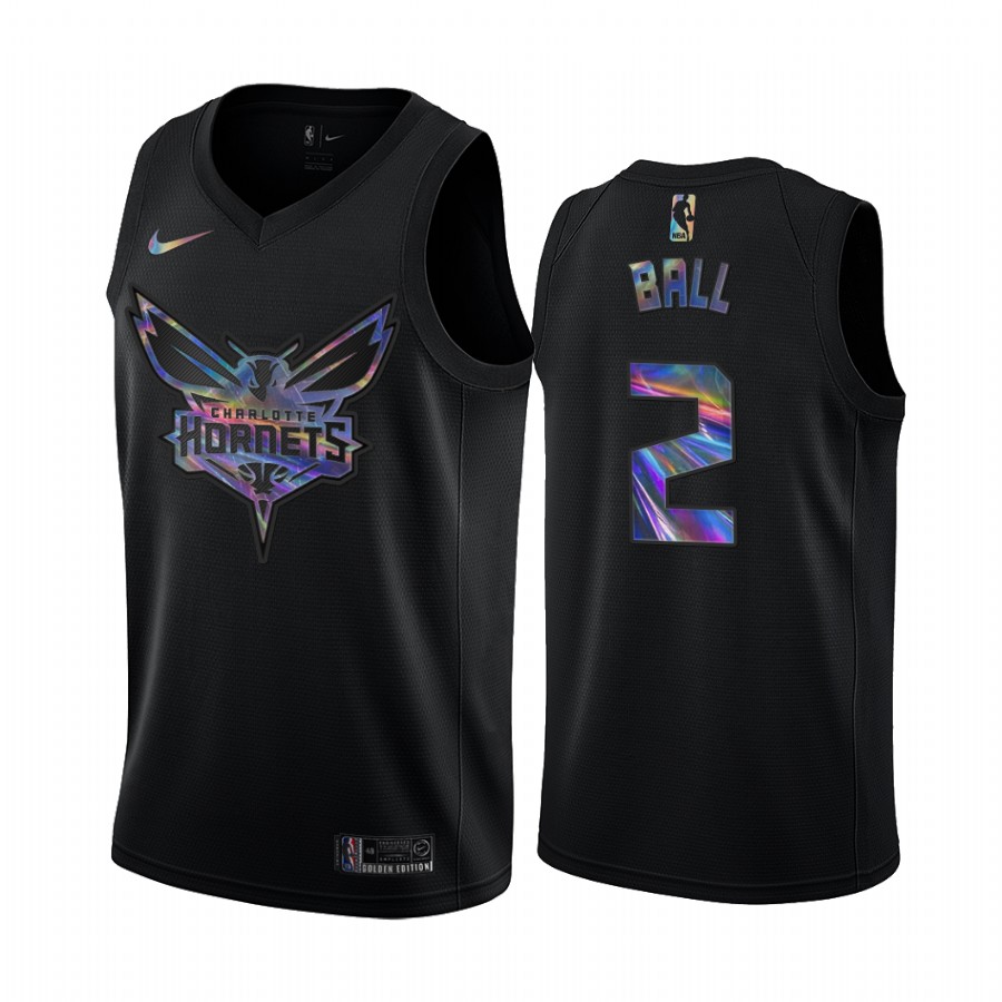 Charlotte Hornets LaMelo Ball #2 Jersey Iridescent Holographic Black Limited Edition