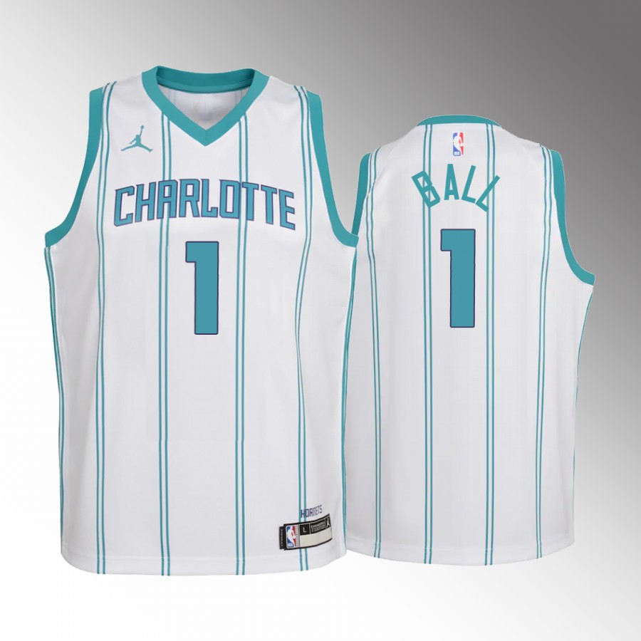 Charlotte Hornets LaMelo Ball Association Edition White Youth Jersey new number #1
