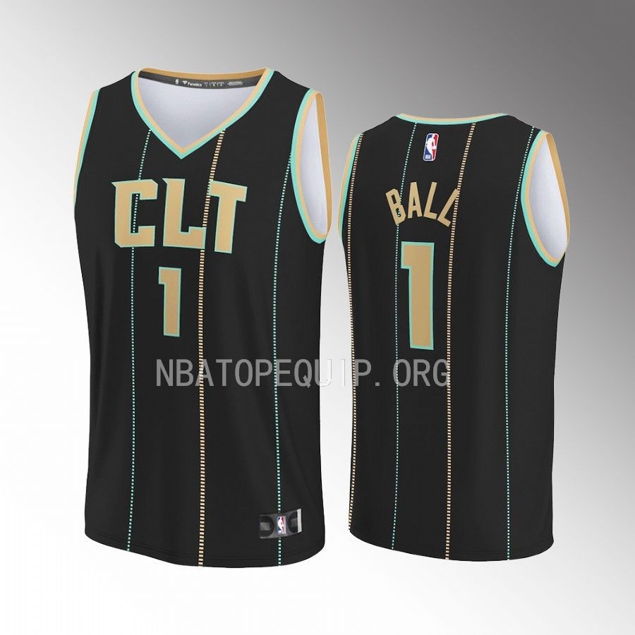 Charlotte Hornets LaMelo Ball Fastbreak Black Youth Jersey City Edition #1