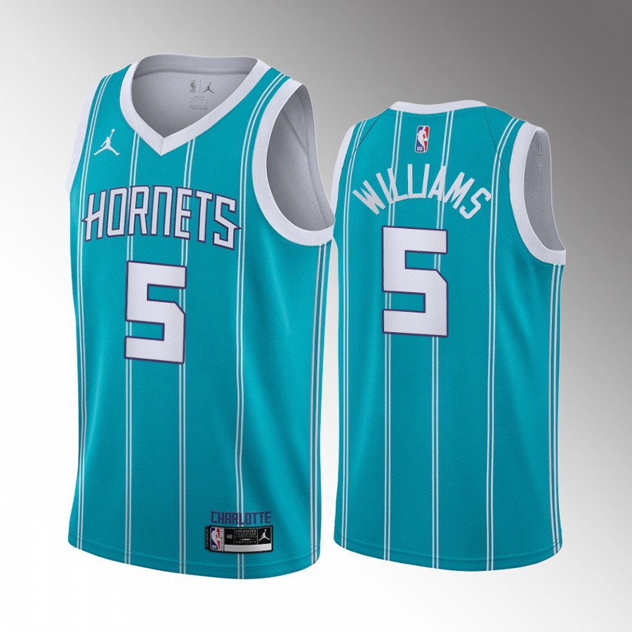 Charlotte Hornets Mark Williams 2022 NBA Draft Duke Blue Devils Teal #5 Jersey Icon Edition