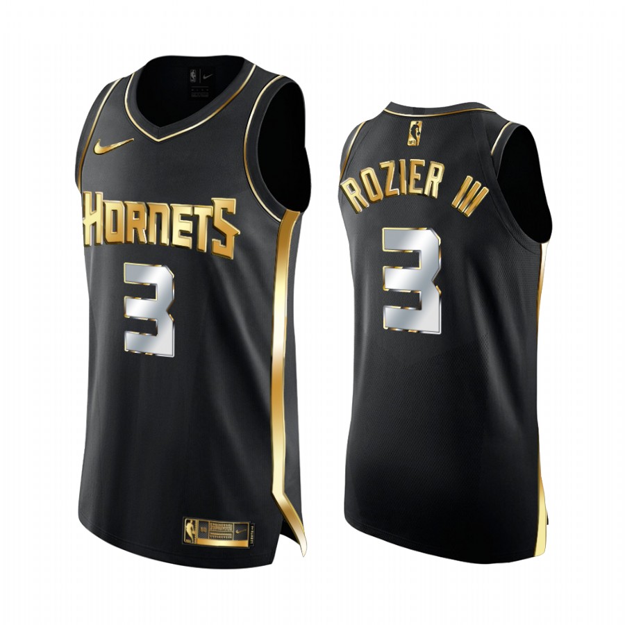Charlotte Hornets Terry Rozier III Black Golden Edition Limited Jersey 2020-21