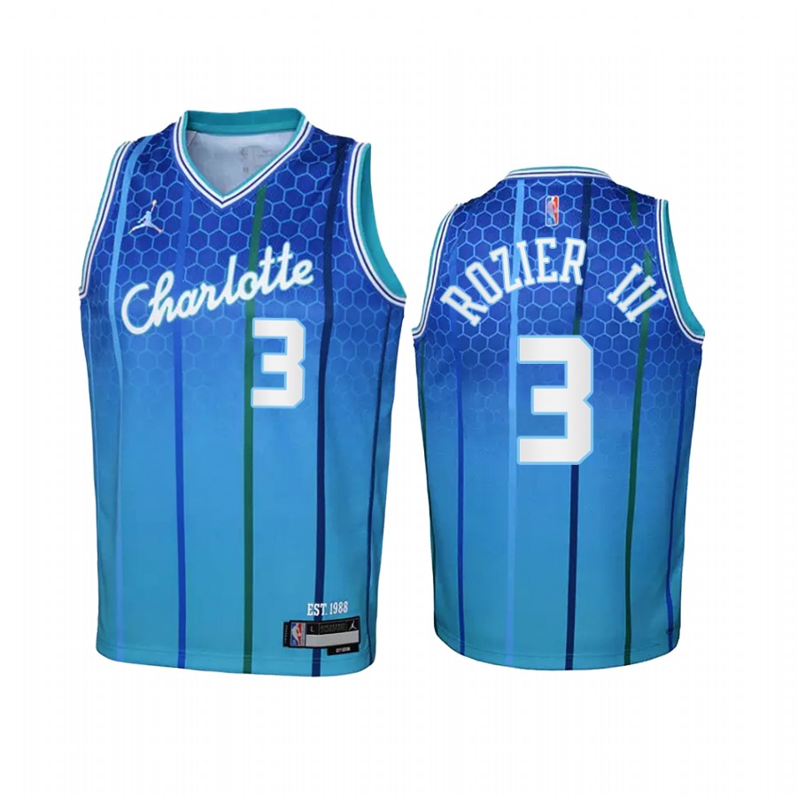 Charlotte Hornets Terry Rozier III City Edition Teal Youth Jersey 75th Anniversary #3