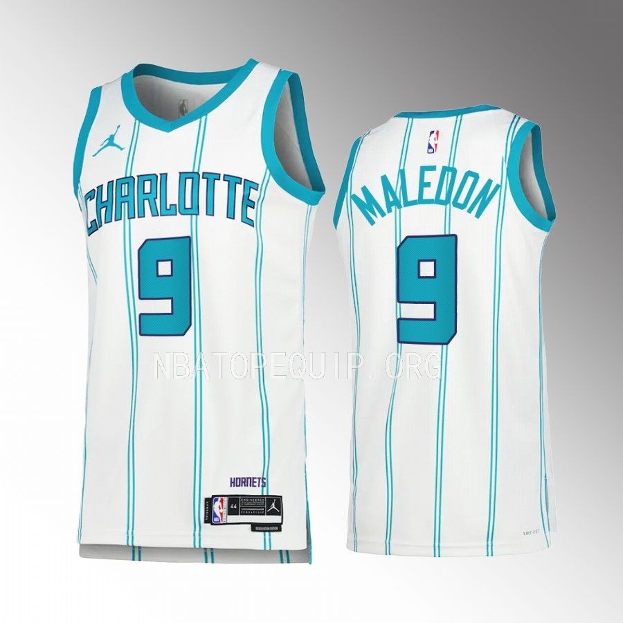 Charlotte Hornets Theo Maledon 2022-23 Association Edition White #9 Jersey Swingman