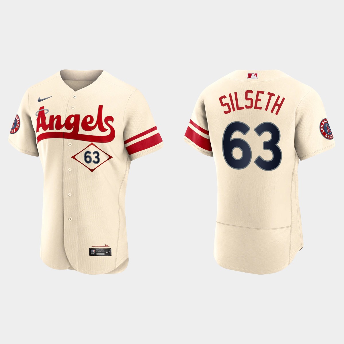 Chase Silseth Los Angeles Angels 2022 City Connect Jersey - Cream