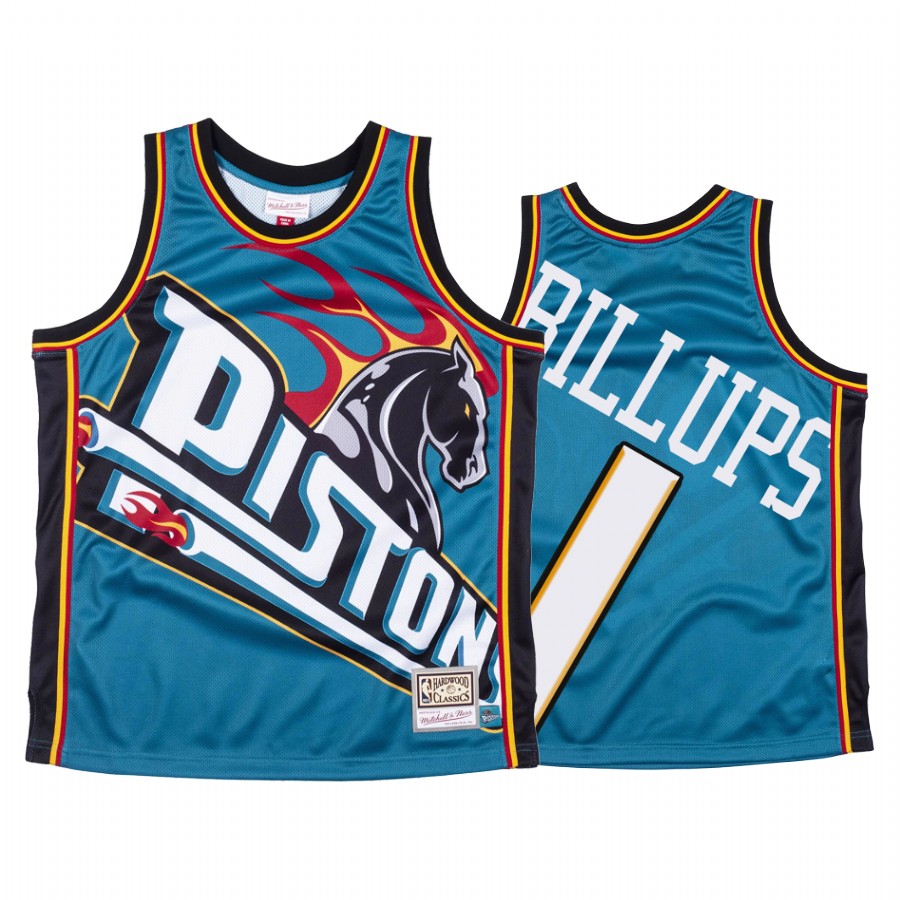 Chauncey Billups Detroit Pistons HWC Blue Big Face Men's Jersey