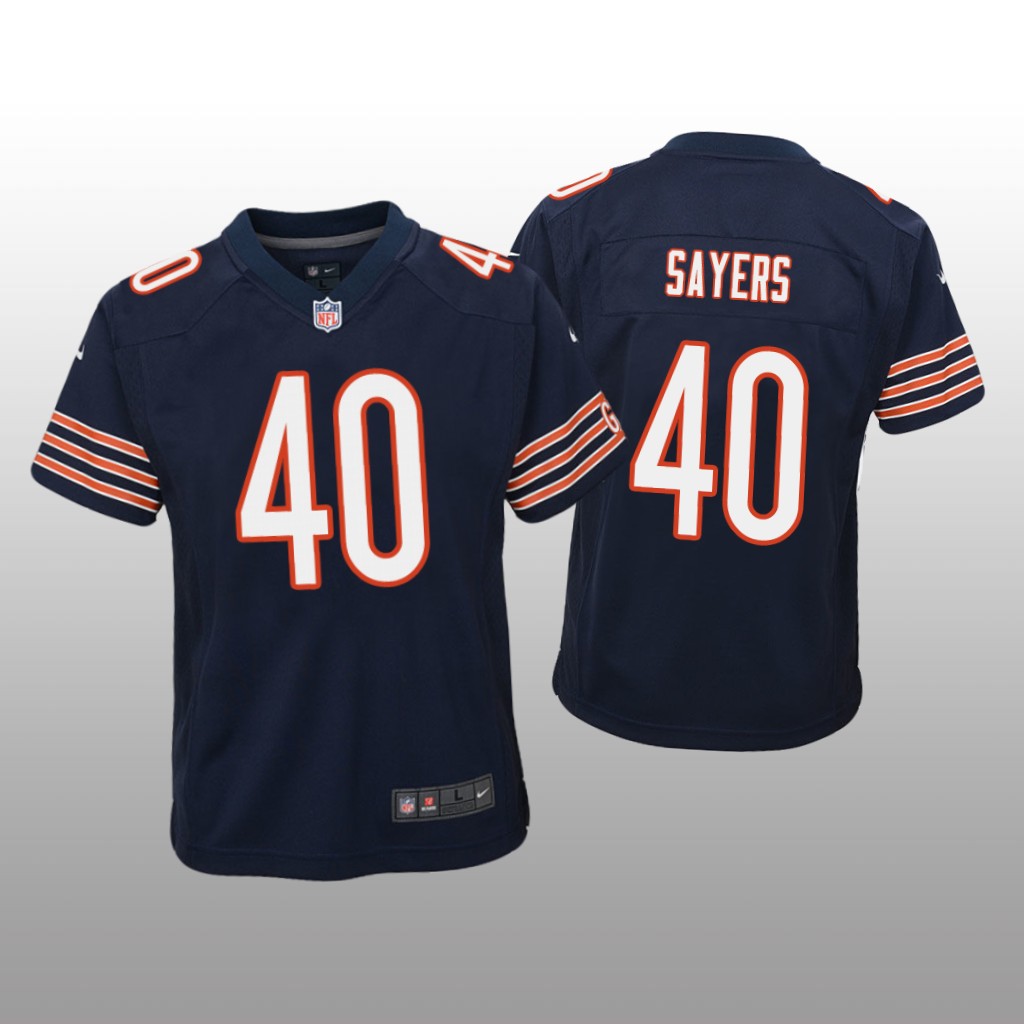 Chicago Bears #40 Navy Gale Sayers Game Jersey - Youth