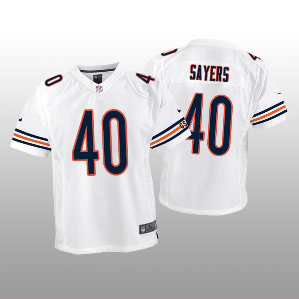 Chicago Bears #40 White Gale Sayers Game Jersey - Youth