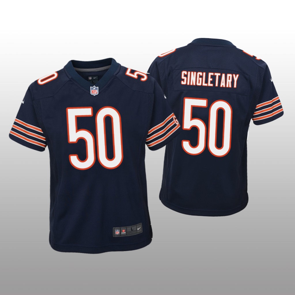 Chicago Bears #50 Navy Mike Singletary Game Jersey - Youth