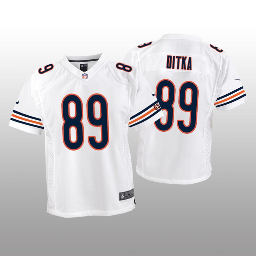 Chicago Bears #89 White Mike Ditka Game Jersey - Youth