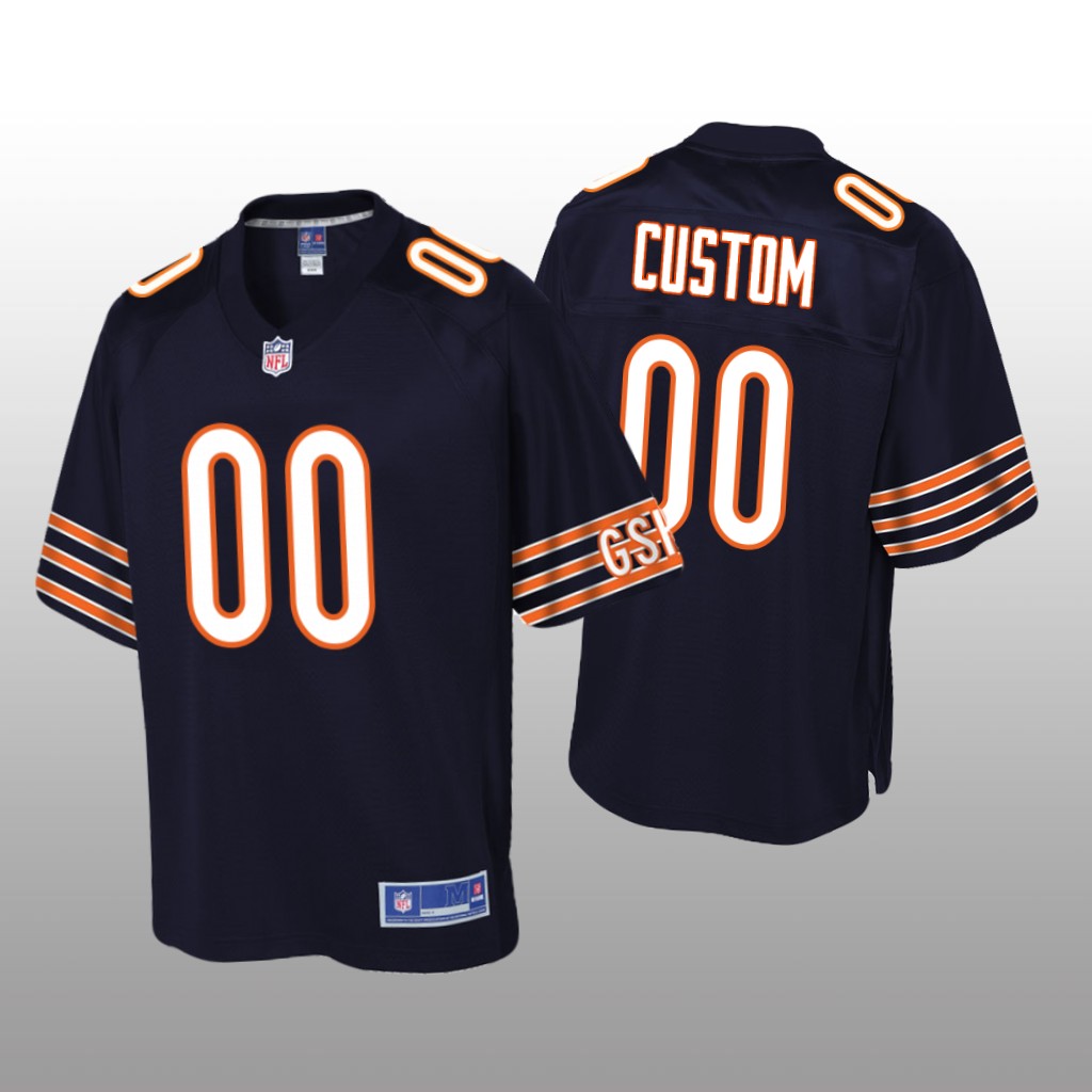 Chicago Bears # Navy Custom Pro Line Jersey - Youth