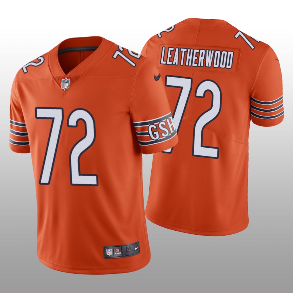 Chicago Bears Alex Leatherwood Orange Jersey Vapor Limited - Men's