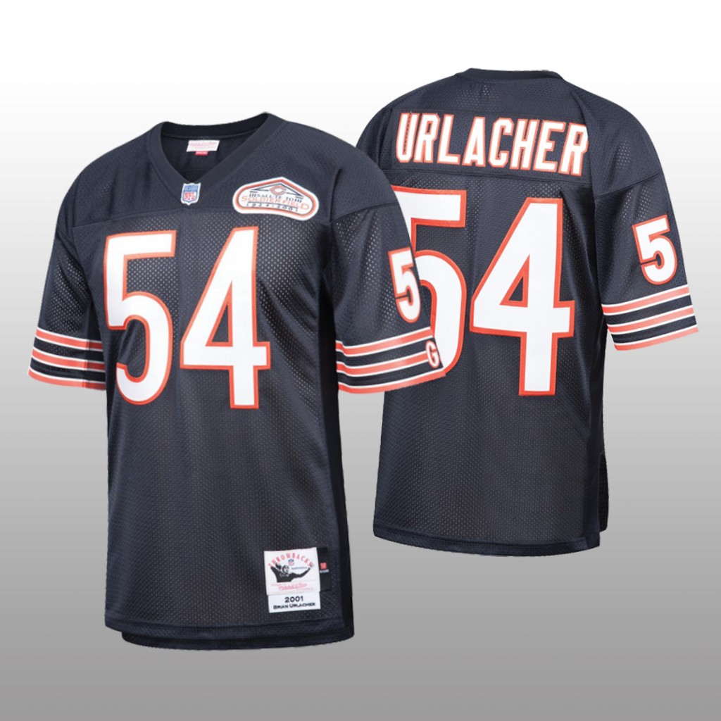 Chicago Bears Brian Urlacher Mitchell & Ness Navy Throwback 2001 Jersey - Men's