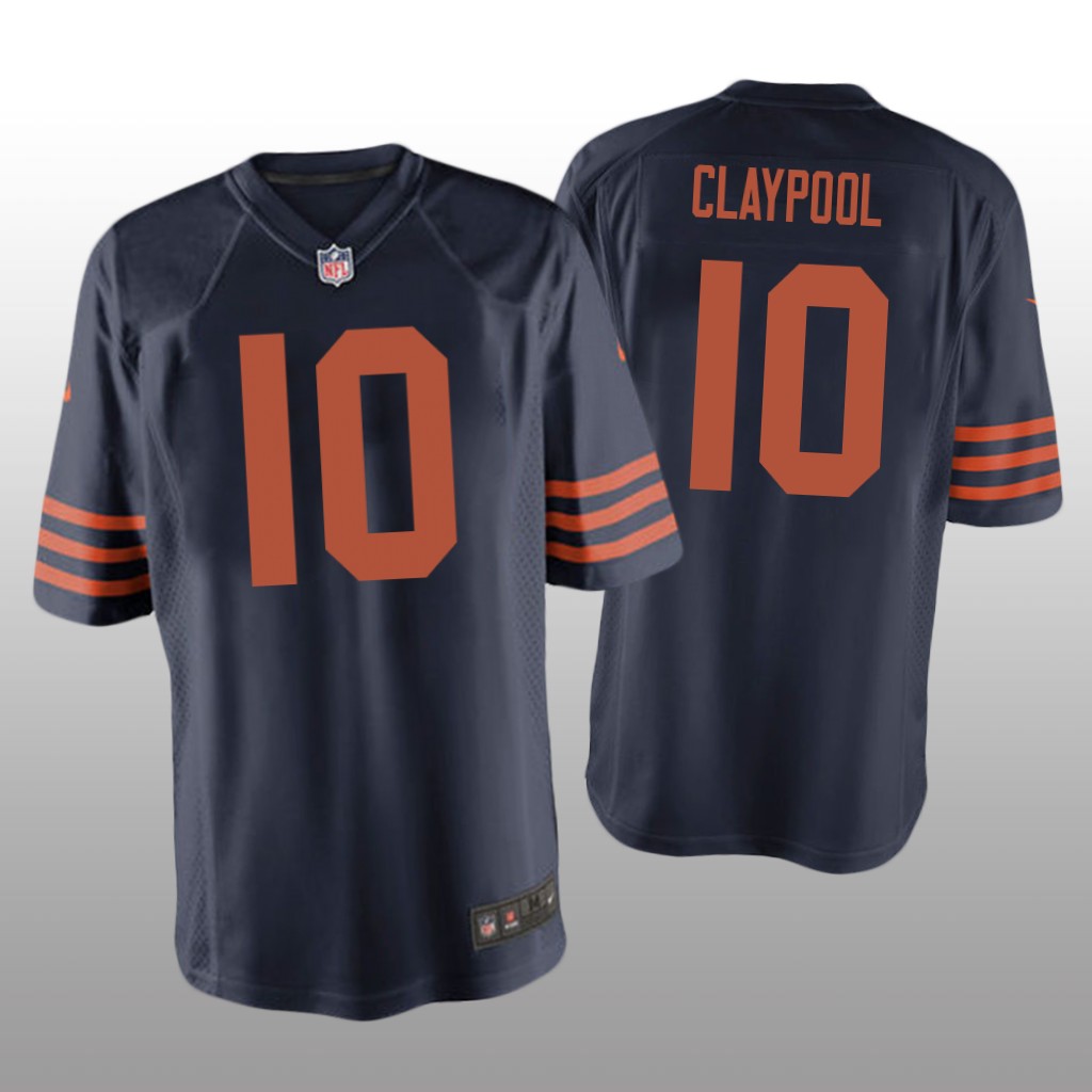 Chicago Bears Chase Claypool Navy Jersey Throwback Game - Men's