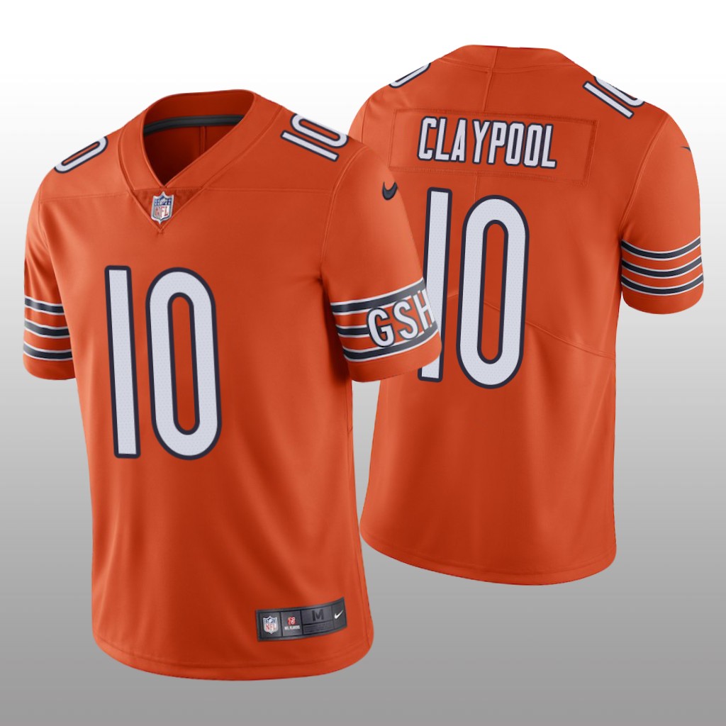 Chicago Bears Chase Claypool Orange Jersey Vapor Limited - Men's