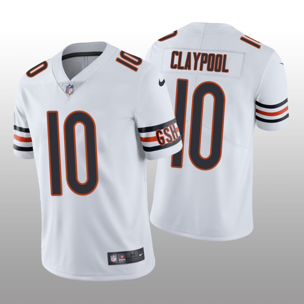 Chicago Bears Chase Claypool White Jersey Vapor Limited - Men's