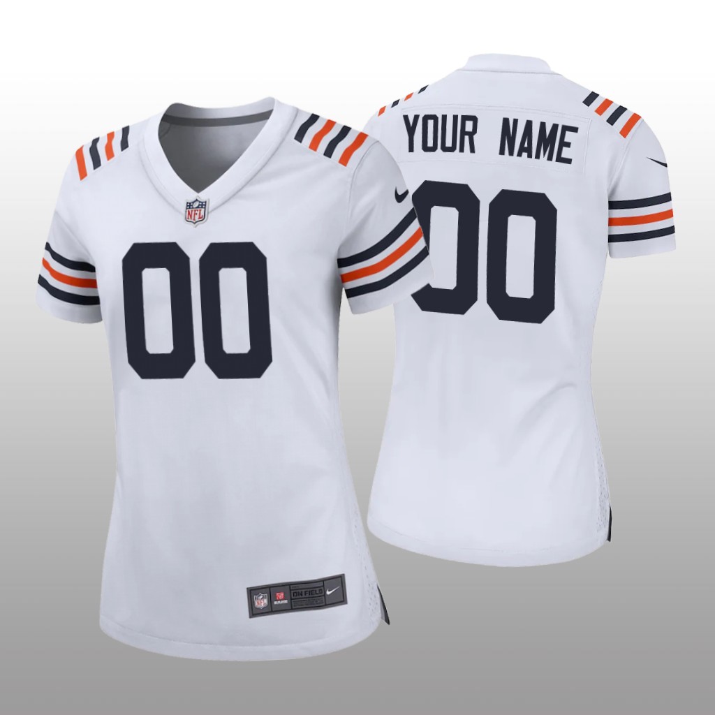 Chicago Bears Custom White Jersey Game - Women's