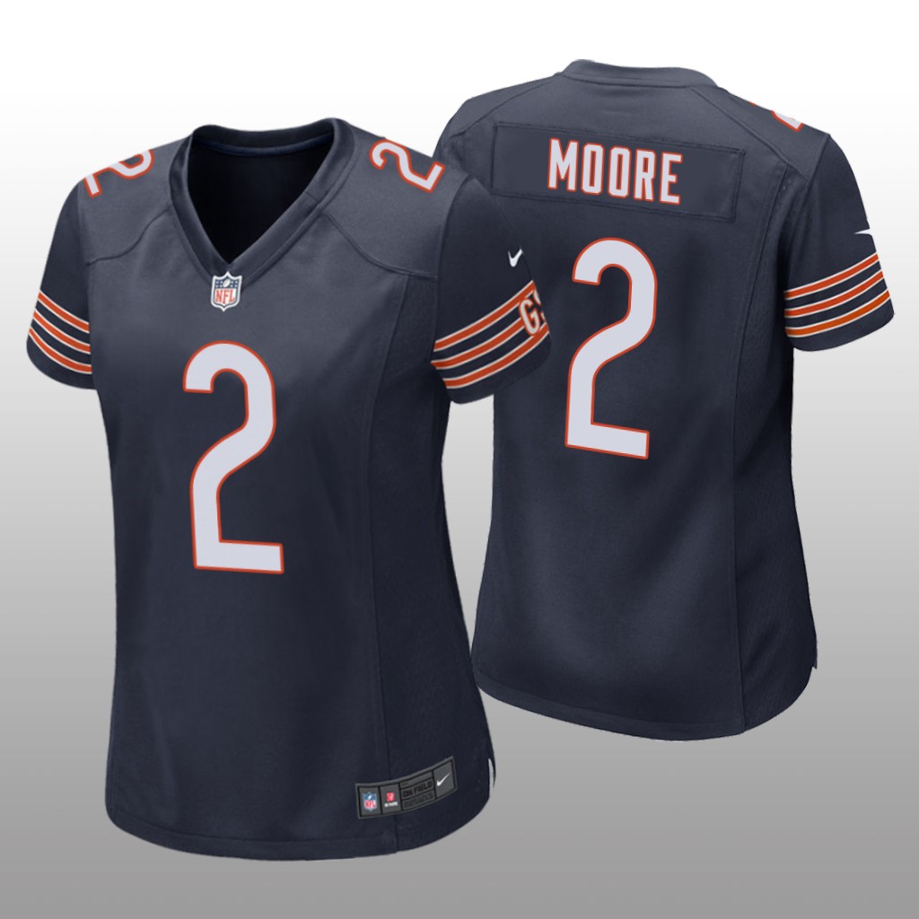 Chicago Bears D.J. Moore Navy Jersey Game - Women's